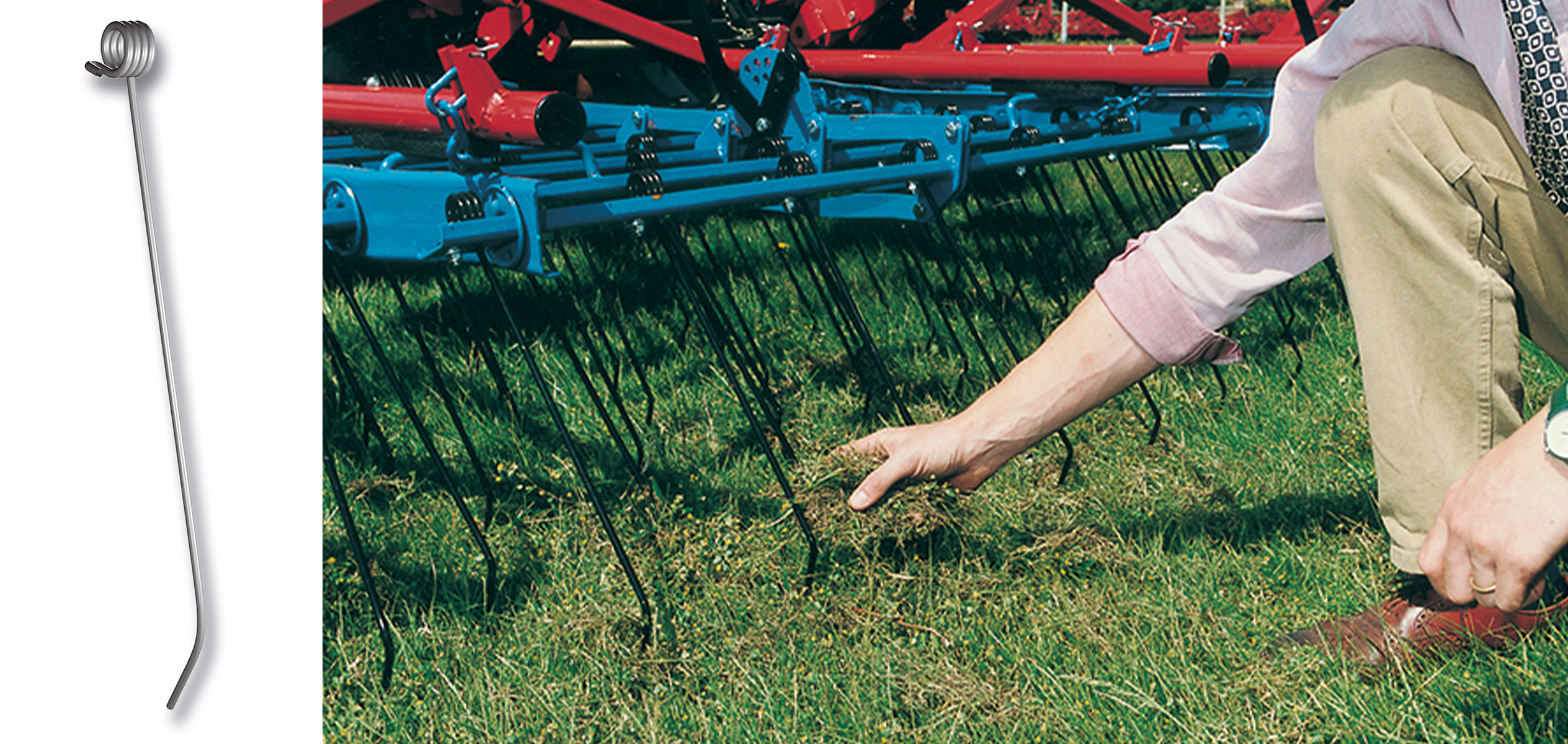 Grass harrow spring tines