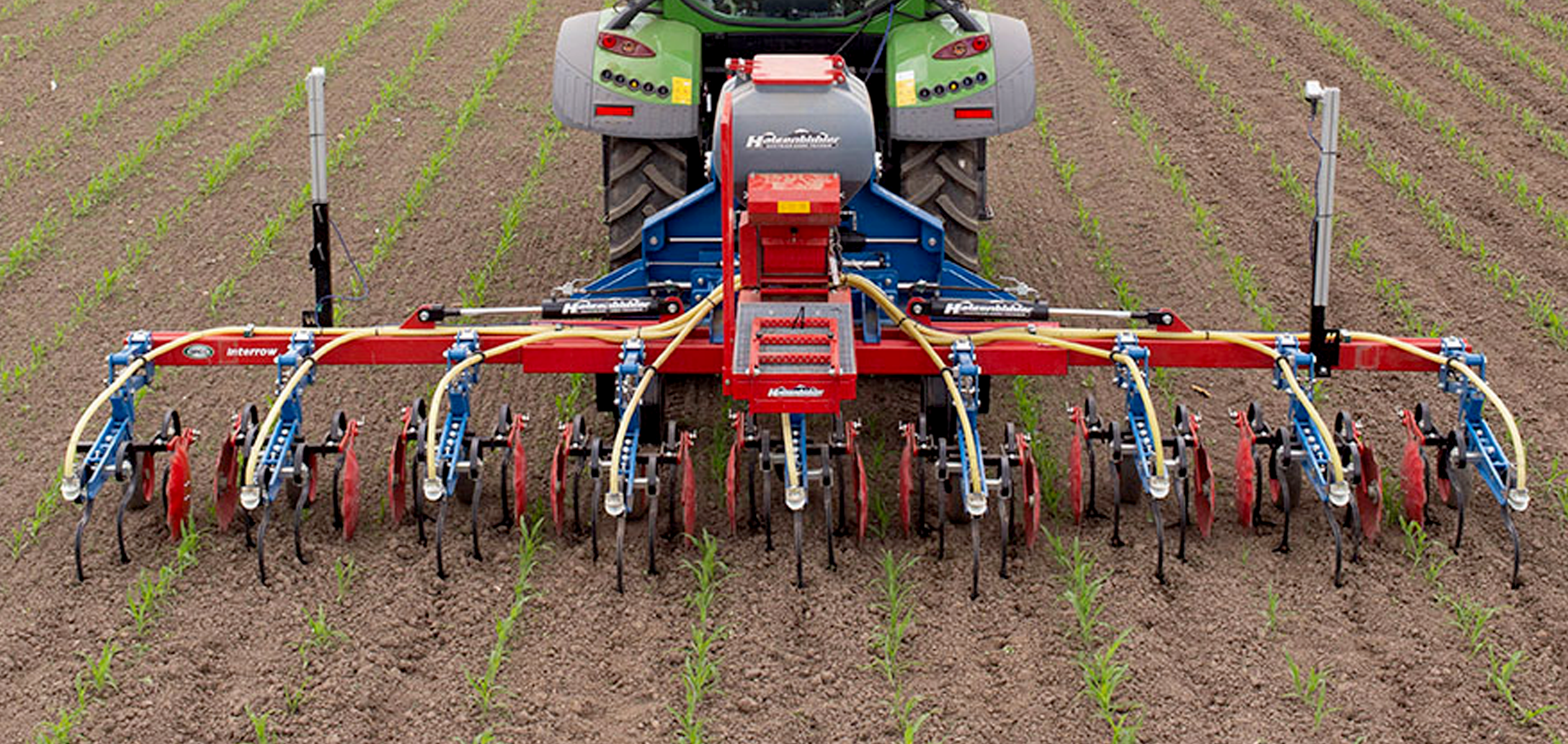 OPCO Inter-Row Cultivator with OPICO Air Seeder, in Maize